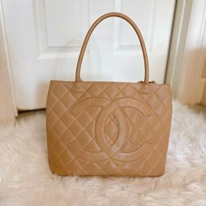 Authentic CHANEL Medallion Tote Quilted Caviar bag